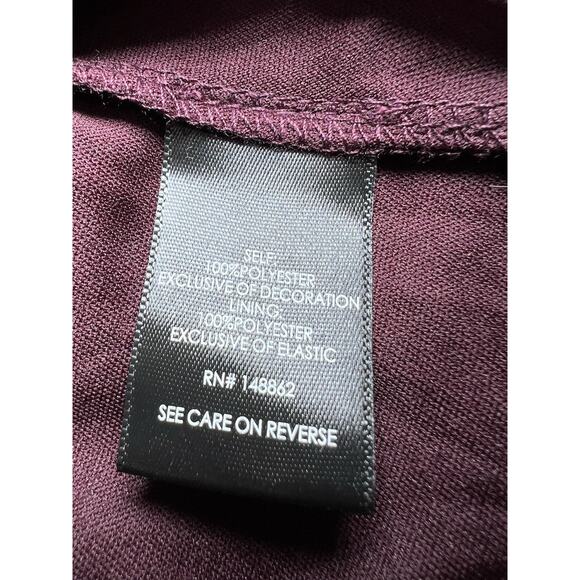 Torrid NWT $84 Burgundy Floral Chiffon Mock Neck midi Party Dress Size 3X - Picture 10 of 10